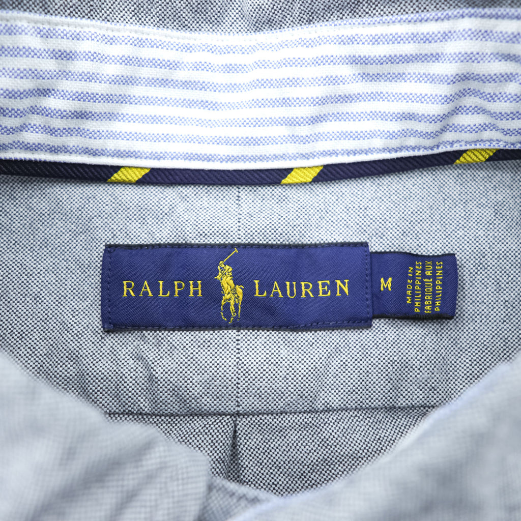 Ralph Lauren Oxford Button-Down Shirt, Size M, Gray, Small Pony Embroidery