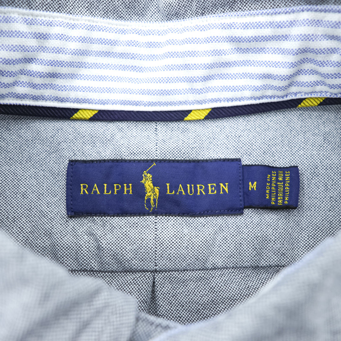 Ralph Lauren Oxford Button-Down Shirt, Size M, Gray, Small Pony Embroidery