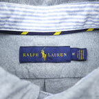 Ralph Lauren Oxford Button-Down Shirt, Size M, Gray, Small Pony Embroidery