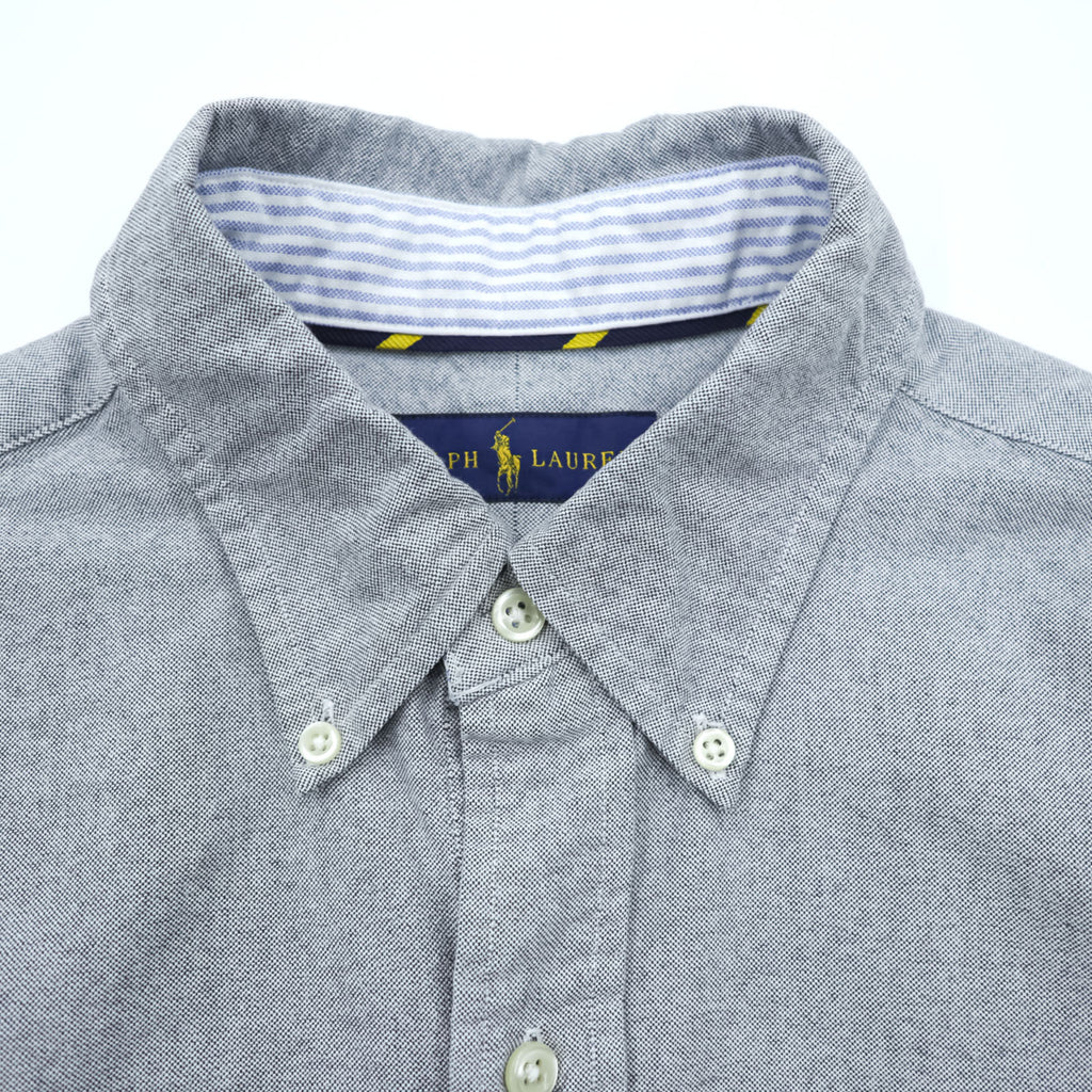 Ralph Lauren Oxford Button-Down Shirt, Size M, Gray, Small Pony Embroidery