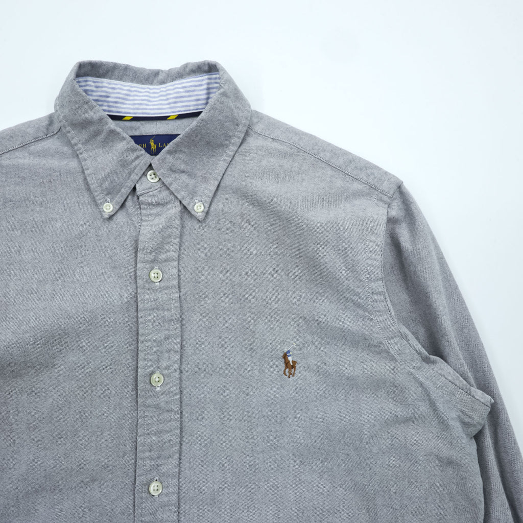 Ralph Lauren Oxford Button-Down Shirt, Size M, Gray, Small Pony Embroidery