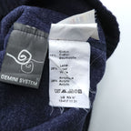 SAINT JAMES Polo Sweatshirt Elbow Patch Trainer L Navy Collared