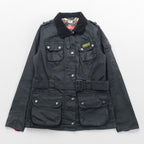 Barbour × Paul Smith INTERNATIONAL オイルド モーターサイクルジャケット S ワックスドコットン 襟コーデュロイ ベルト付 ダブルジップ エポレット