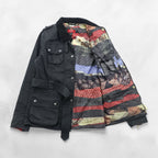 Barbour × Paul Smith INTERNATIONAL オイルド モーターサイクルジャケット S ワックスドコットン 襟コーデュロイ ベルト付 ダブルジップ エポレット