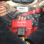 Barbour × Paul Smith INTERNATIONAL オイルド モーターサイクルジャケット S ワックスドコットン 襟コーデュロイ ベルト付 ダブルジップ エポレット