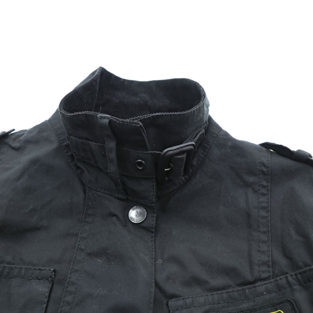 Barbour × Paul Smith INTERNATIONAL オイルド モーターサイクルジャケット S ワックスドコットン 襟コーデュロイ ベルト付 ダブルジップ エポレット