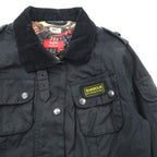 Barbour × Paul Smith INTERNATIONAL オイルド モーターサイクルジャケット S ワックスドコットン 襟コーデュロイ ベルト付 ダブルジップ エポレット