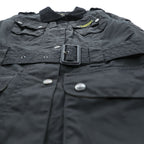Barbour × Paul Smith INTERNATIONAL オイルド モーターサイクルジャケット S ワックスドコットン 襟コーデュロイ ベルト付 ダブルジップ エポレット
