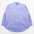 Ralph Lauren 90s YARMOUTH Button-Down Shirt XL Plaid Blue Small Pony Embroidery Big Size