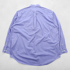 Ralph Lauren 90s YARMOUTH Button-Down Shirt XL Plaid Blue Small Pony Embroidery Big Size