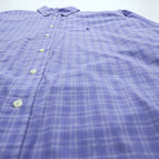 Ralph Lauren 90s YARMOUTH Button-Down Shirt XL Plaid Blue Small Pony Embroidery Big Size