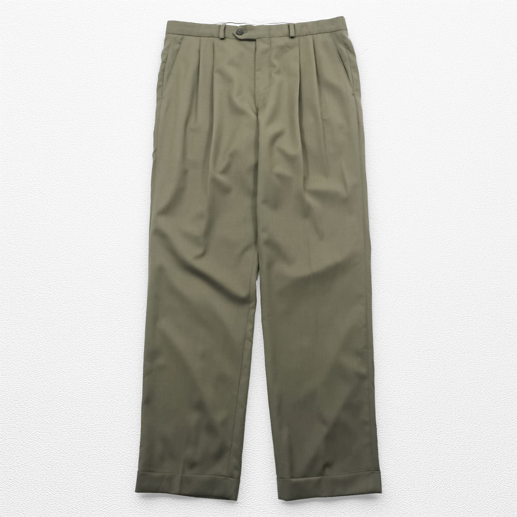 LAUREN RALPH LAUREN 90年代 カナダ製 2タック スラックス パンツ L ブラウン ウール