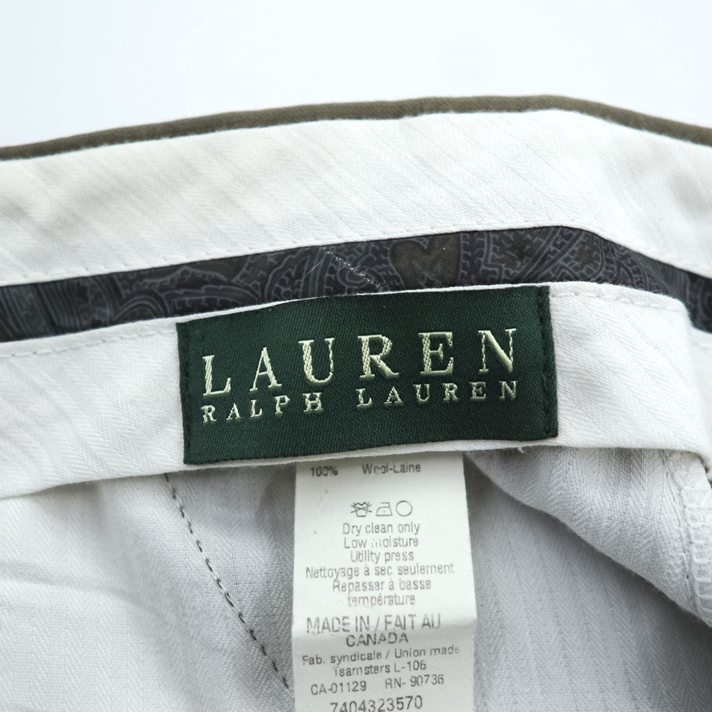 LAUREN RALPH LAUREN 90年代 カナダ製 2タック スラックス パンツ L ブラウン ウール