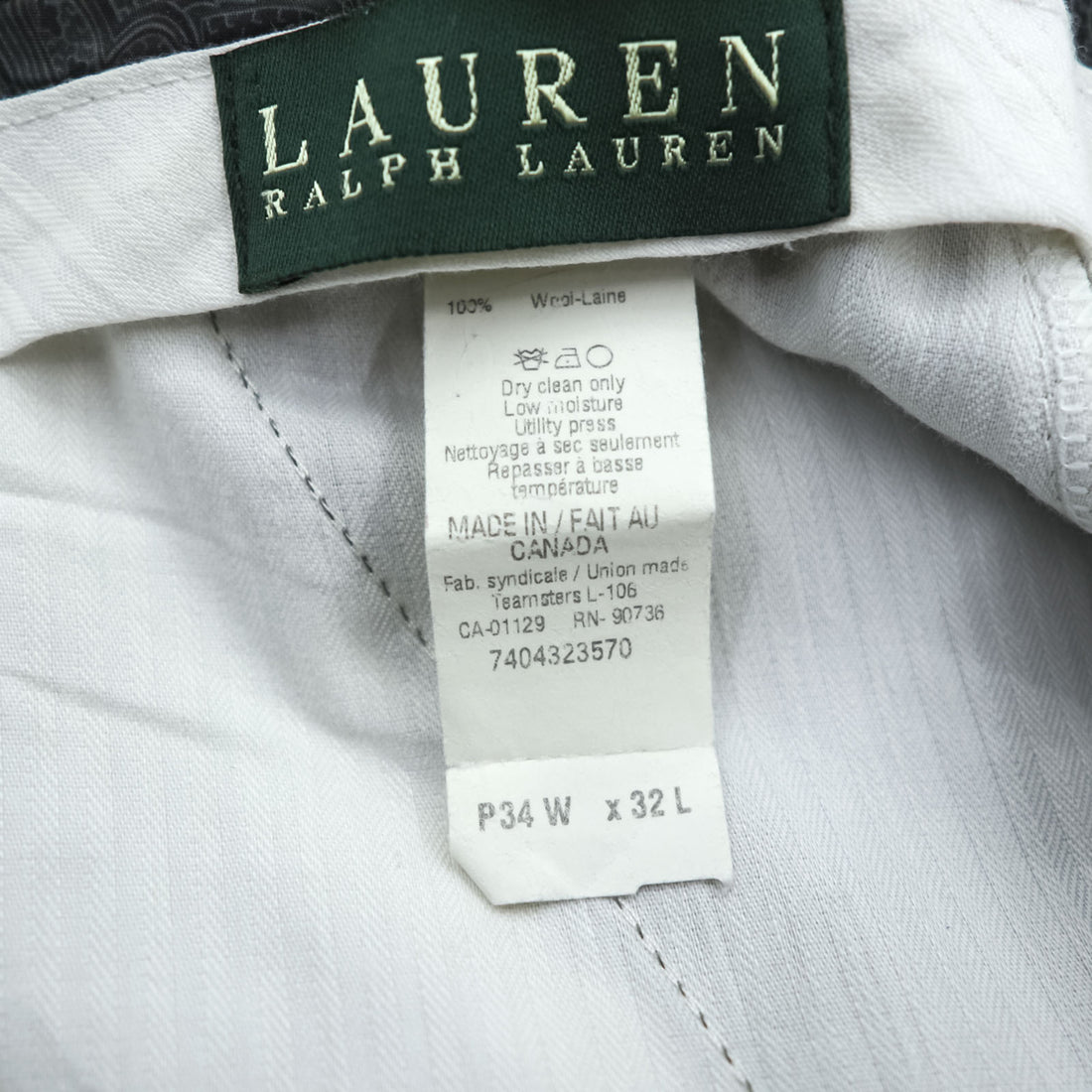 LAUREN RALPH LAUREN 90年代 カナダ製 2タック スラックス パンツ L ブラウン ウール
