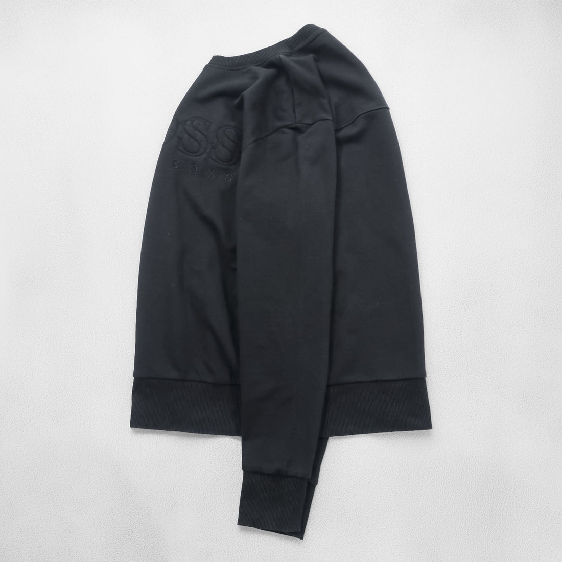 HUGO BOSS Crew Neck Sweatshirt L Black Cotton Logo Embroidery