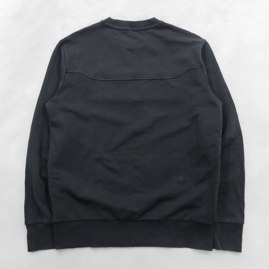 HUGO BOSS Crew Neck Sweatshirt L Black Cotton Logo Embroidery