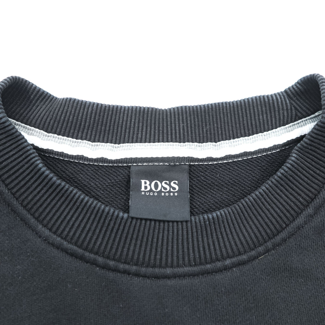HUGO BOSS Crew Neck Sweatshirt L Black Cotton Logo Embroidery