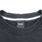 HUGO BOSS Crew Neck Sweatshirt L Black Cotton Logo Embroidery