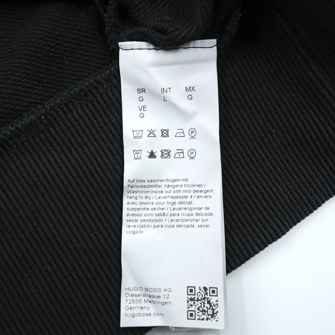 HUGO BOSS Crew Neck Sweatshirt L Black Cotton Logo Embroidery