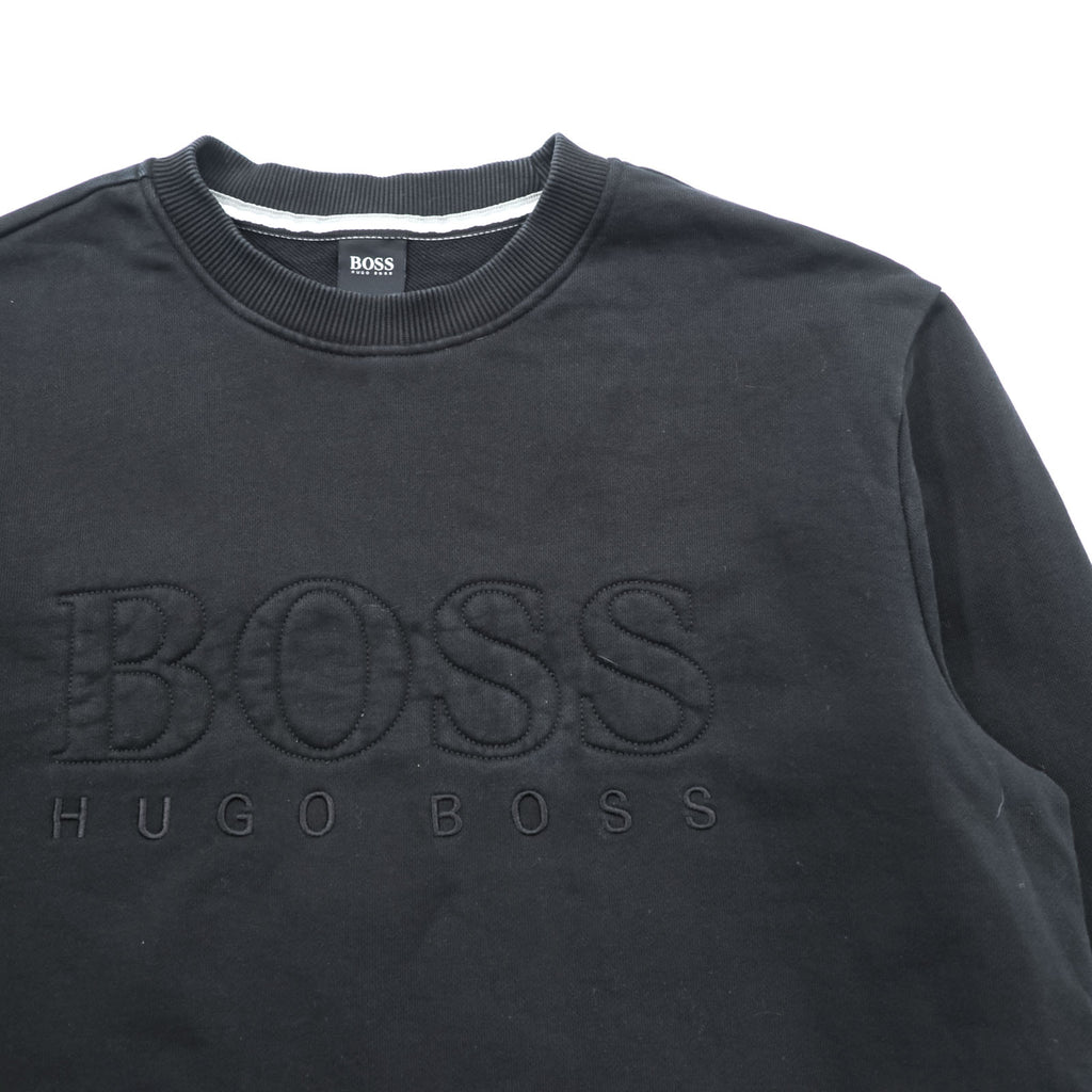 HUGO BOSS Crew Neck Sweatshirt L Black Cotton Logo Embroidery
