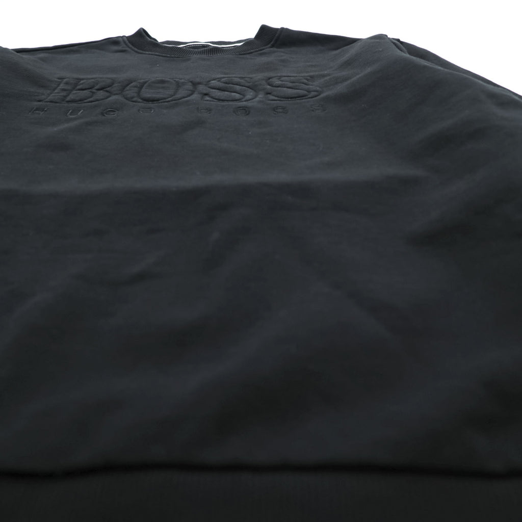 HUGO BOSS Crew Neck Sweatshirt L Black Cotton Logo Embroidery