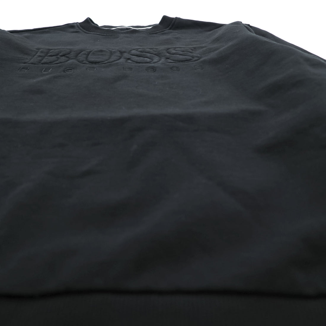 HUGO BOSS Crew Neck Sweatshirt L Black Cotton Logo Embroidery