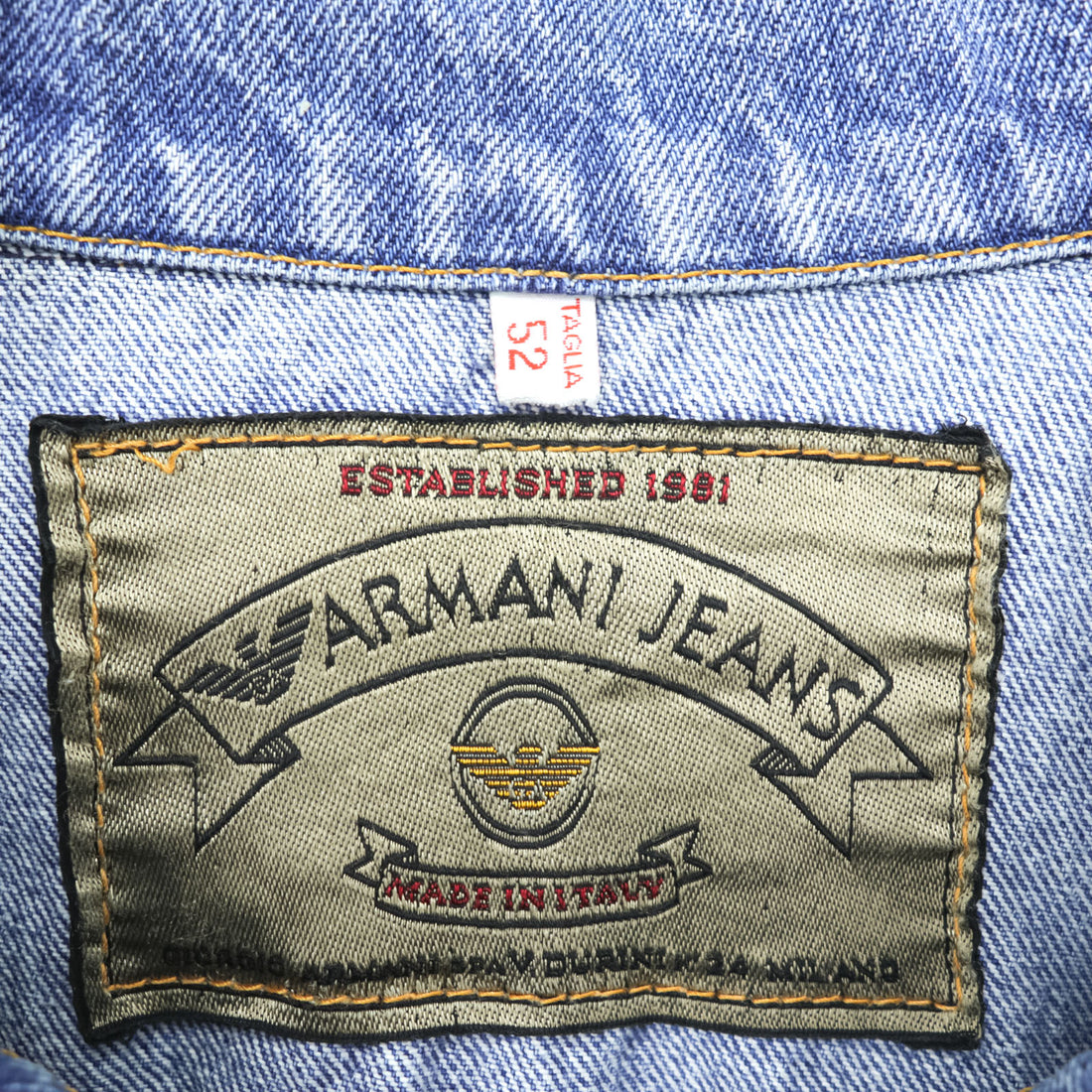 ARMANI JEANS 90年代 イタリア製 デニムジャケット Gジャン XL インディゴ ブルー ユーロヴィンテージ