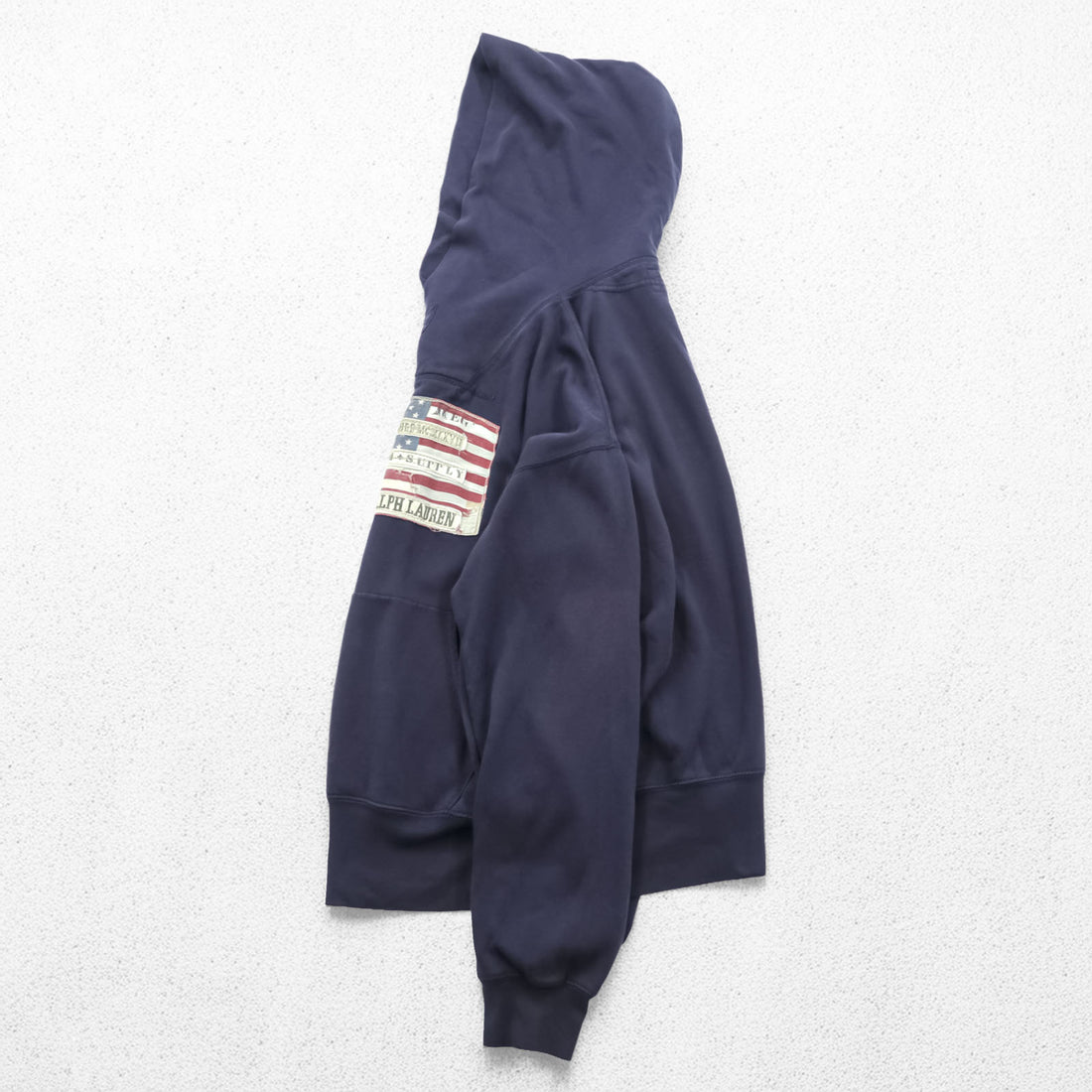 DENIM & SUPPLY RALPH LAUREN American Flag Hoodie L Navy Kangaroo Pocket