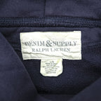 DENIM & SUPPLY RALPH LAUREN American Flag Hoodie L Navy Kangaroo Pocket