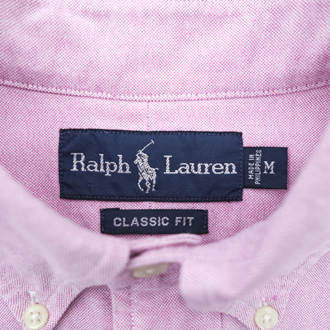 Ralph Lauren 90年代 クラシックフィット オックスフォード ボタンダウンシャツ M ピンク スモールポニー刺繍 ロゴ 胸ポケット
