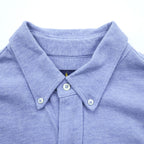 Ralph Lauren Pique Button-Down Shirt L Blue FEATHERWEIGHT MESH Small Pony Embroidered Logo