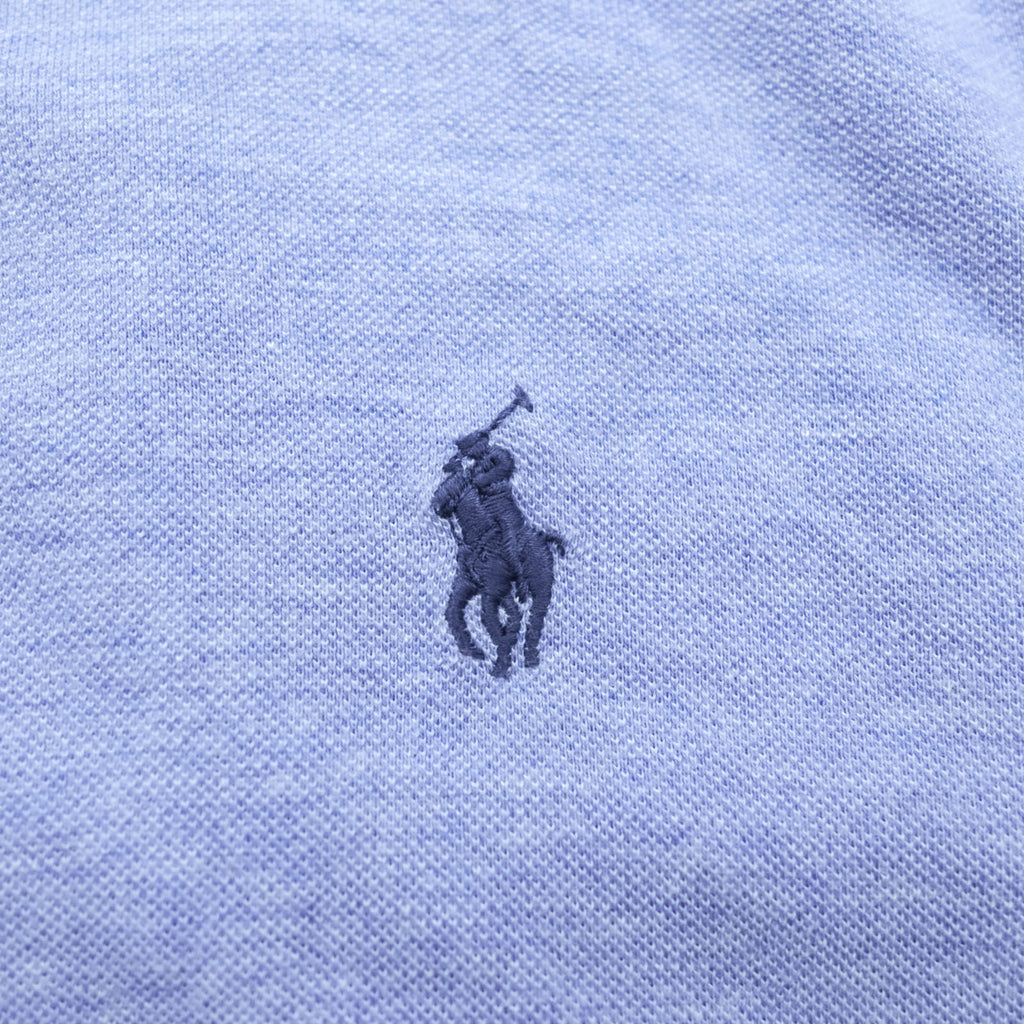 Ralph Lauren Pique Button-Down Shirt L Blue FEATHERWEIGHT MESH Small Pony Embroidered Logo