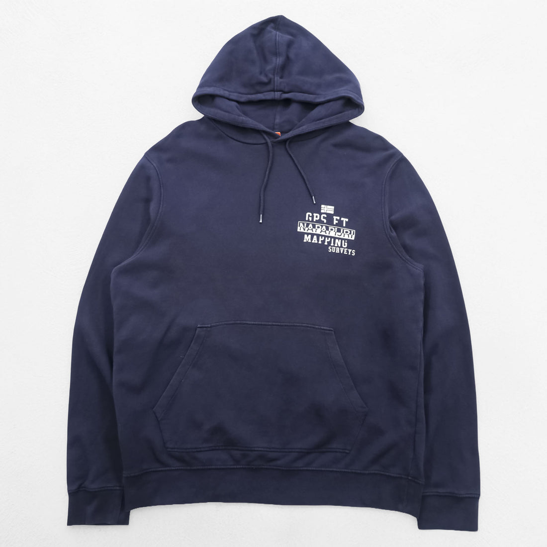 NAPAPIJRI プルオーバー パーカー XL ネイビー コットン カンガルーポケット