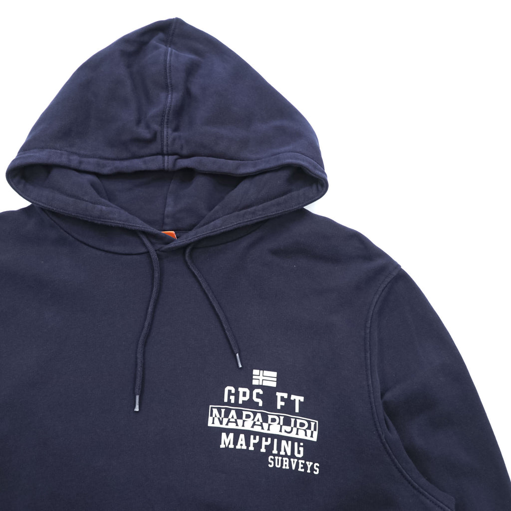 NAPAPIJRI Pullover Hoodie XL Navy Cotton Kangaroo Pocket