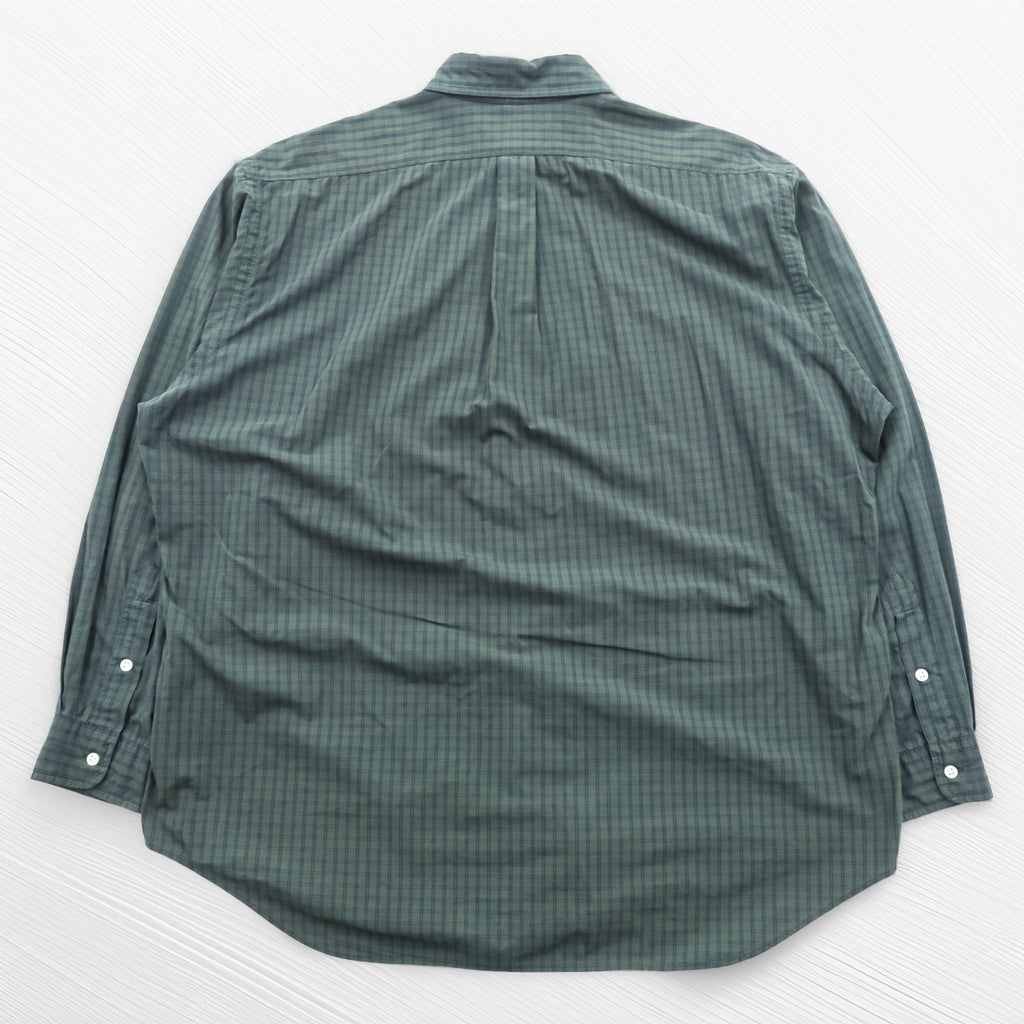 Ralph Lauren 90s button-down shirt, size XL, checked green, black, with small pony embroidery.