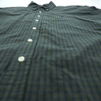 Ralph Lauren 90s button-down shirt, size XL, checked green, black, with small pony embroidery.