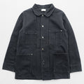 FACTOTUM Japan Made Black Denim Chore Coat Hunting Jacket S Black Round Collar 01040638