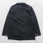 FACTOTUM Japan Made Black Denim Chore Coat Hunting Jacket S Black Round Collar 01040638