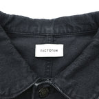 FACTOTUM Japan Made Black Denim Chore Coat Hunting Jacket S Black Round Collar 01040638