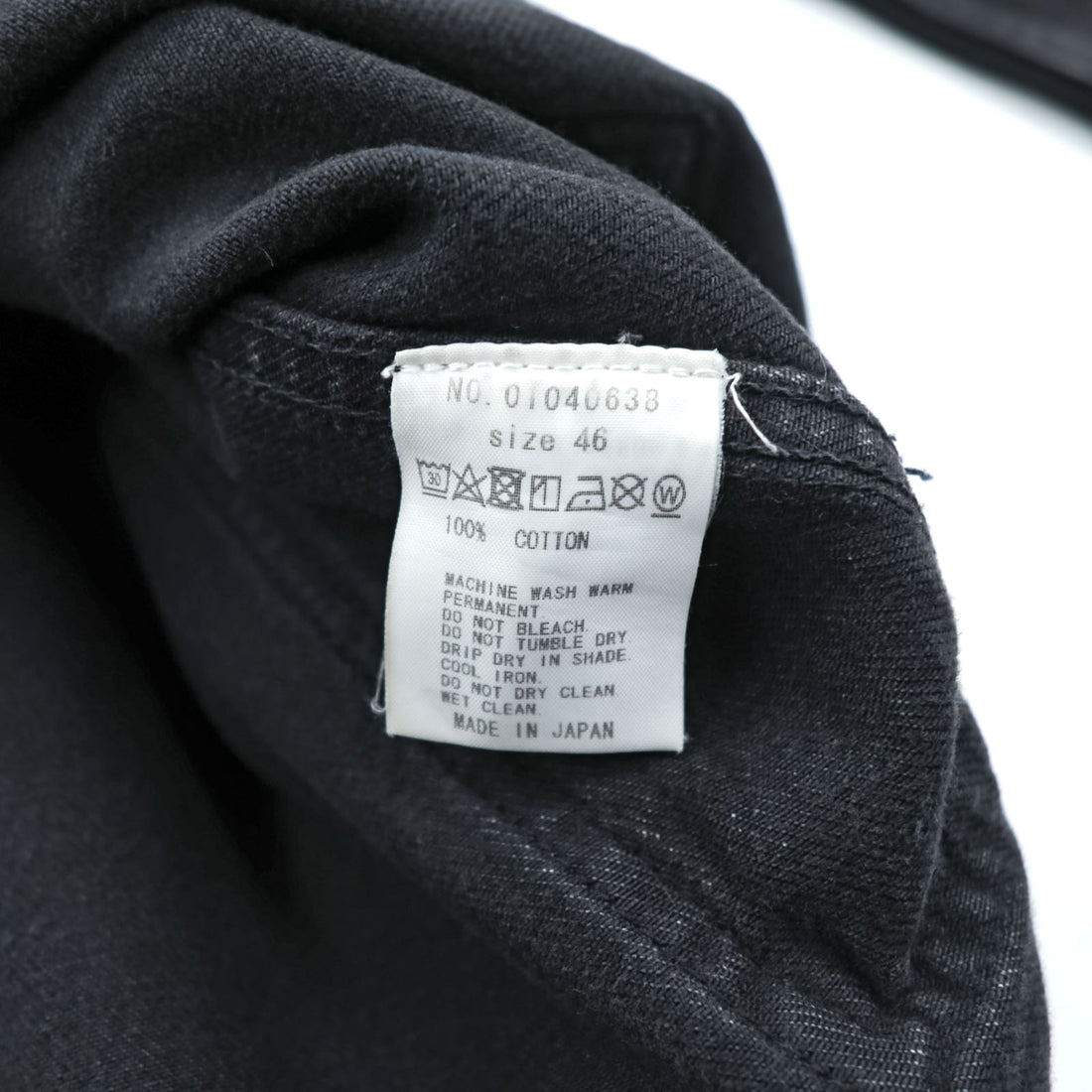FACTOTUM Japan Made Black Denim Chore Coat Hunting Jacket S Black Round Collar 01040638