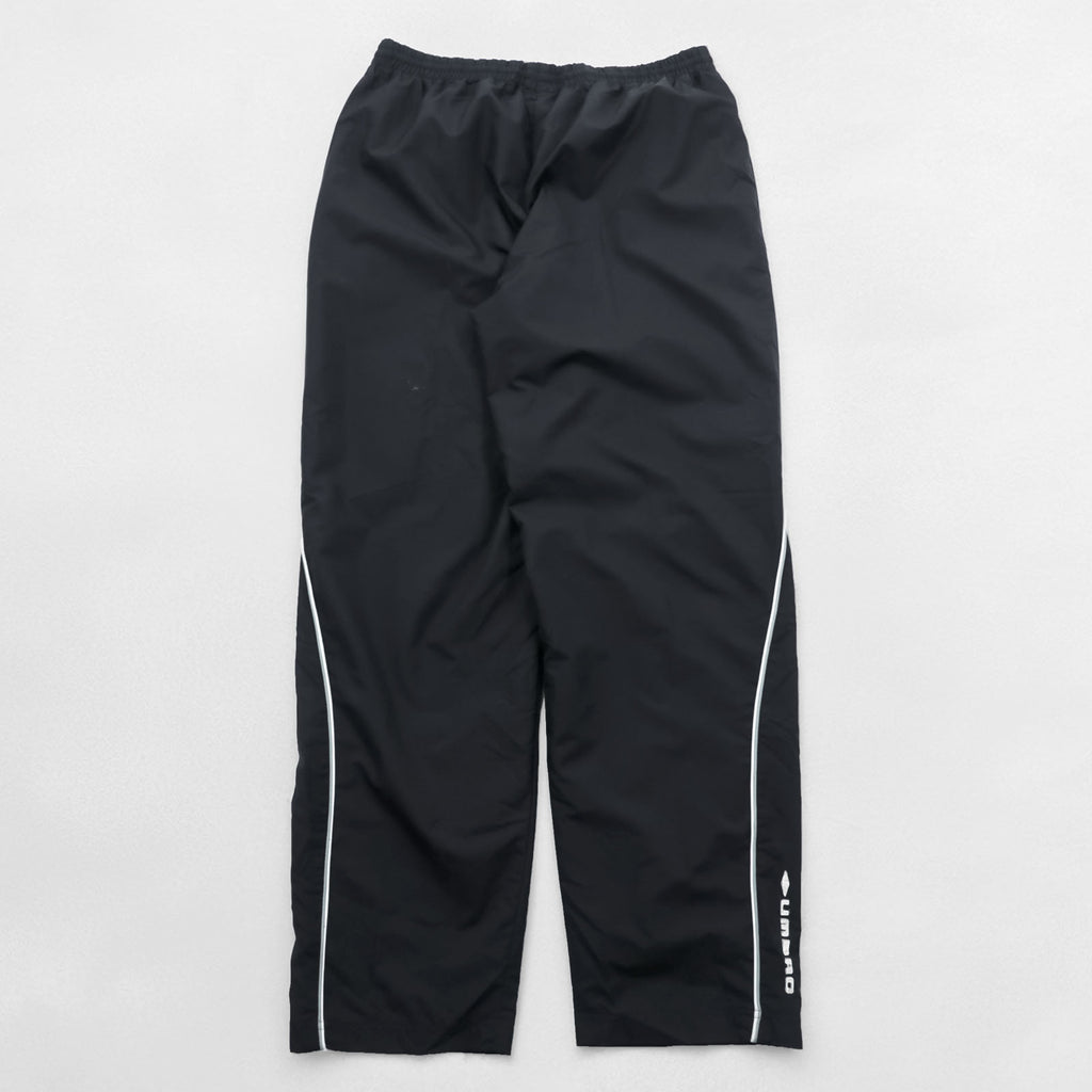 Umbro Track Pants Jersey XL Black Side Stripe Hem Zip Nylon