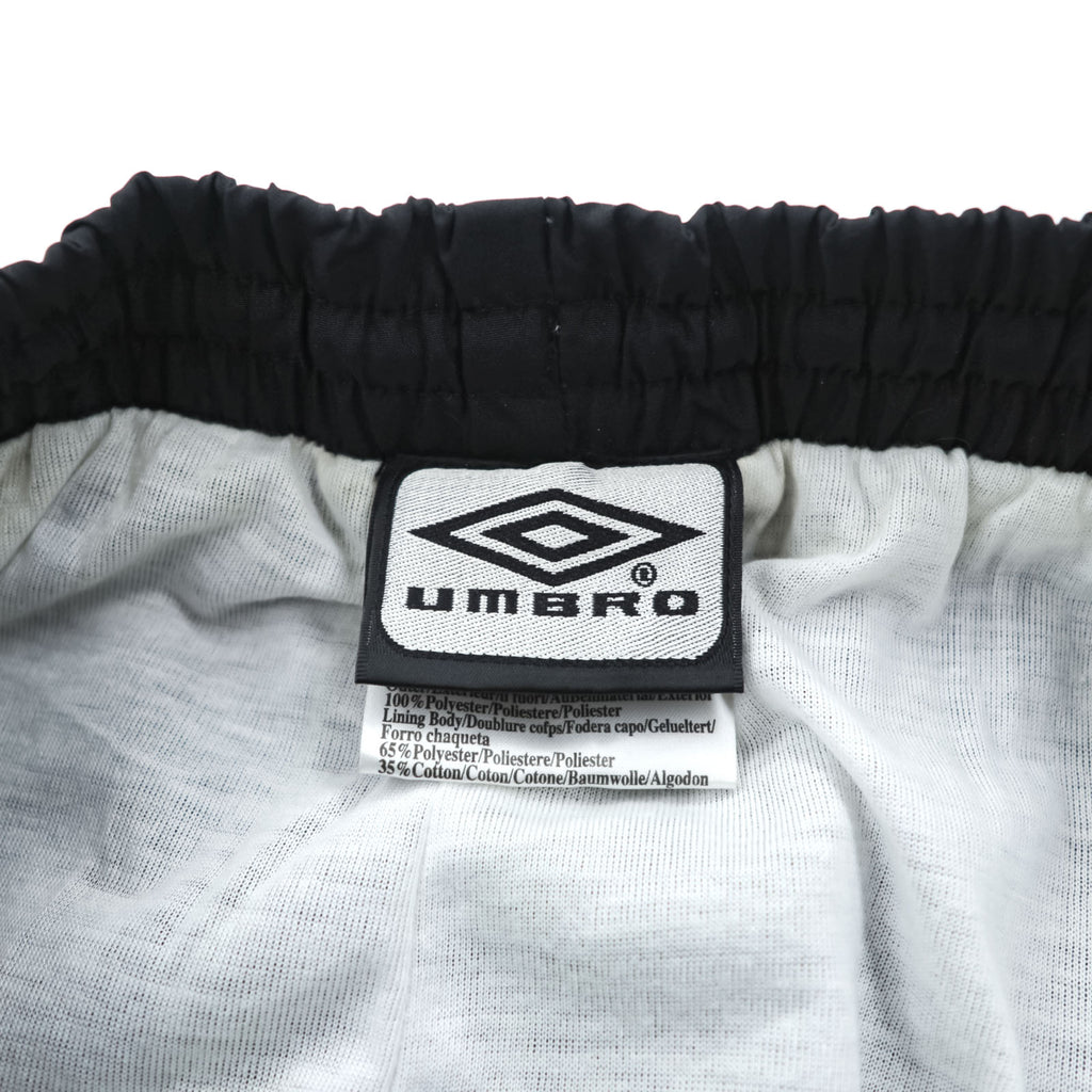 Umbro Track Pants Jersey XL Black Side Stripe Hem Zip Nylon