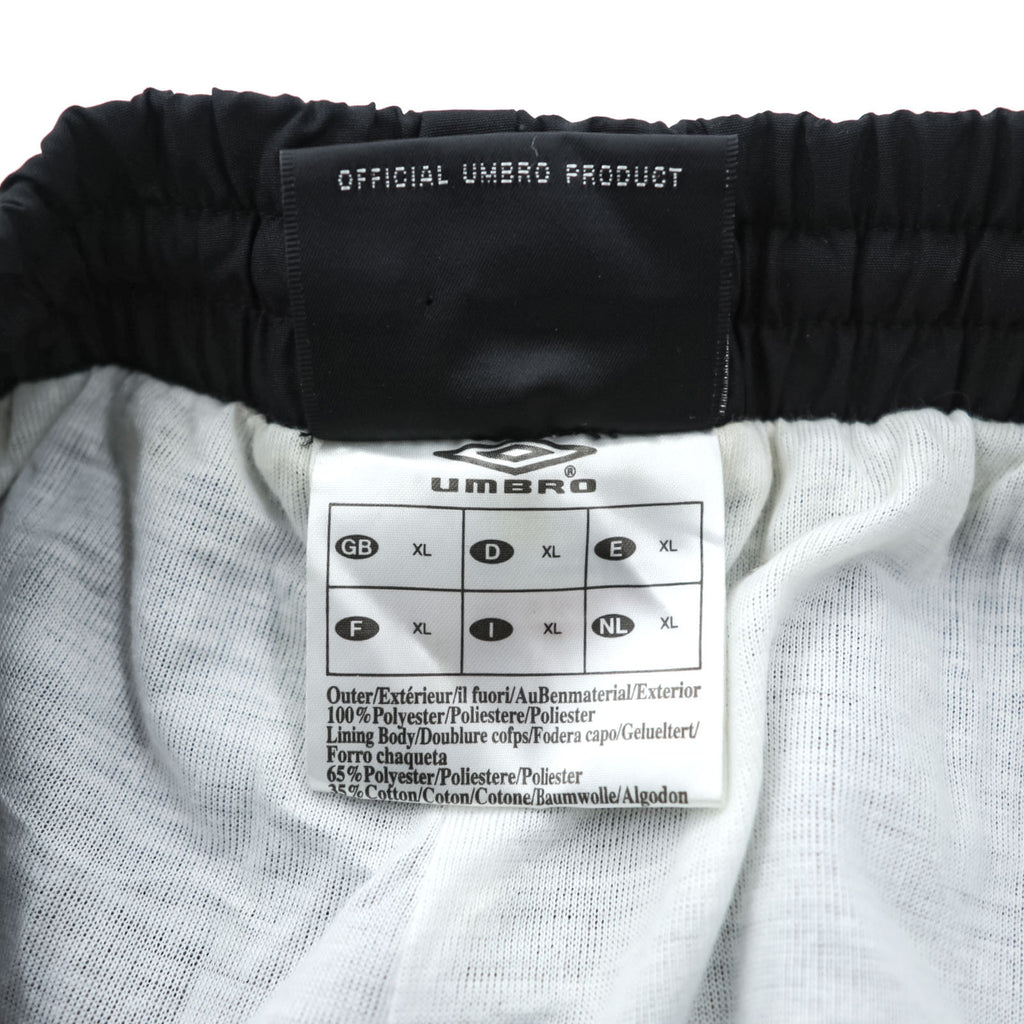 Umbro Track Pants Jersey XL Black Side Stripe Hem Zip Nylon