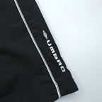 Umbro Track Pants Jersey XL Black Side Stripe Hem Zip Nylon