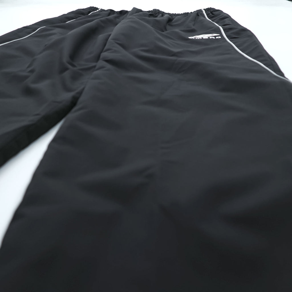 Umbro Track Pants Jersey XL Black Side Stripe Hem Zip Nylon