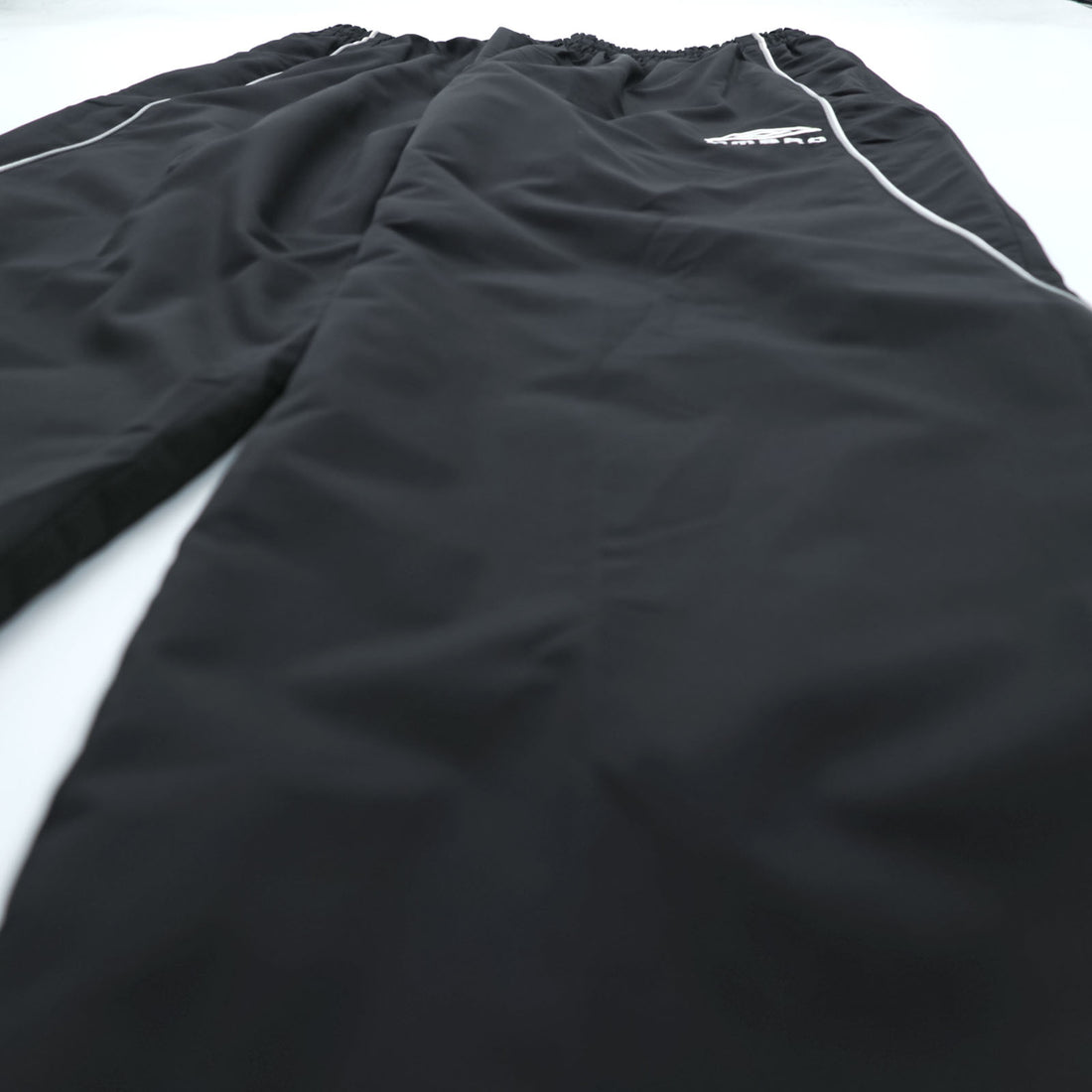 Umbro Track Pants Jersey XL Black Side Stripe Hem Zip Nylon
