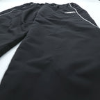 Umbro Track Pants Jersey XL Black Side Stripe Hem Zip Nylon
