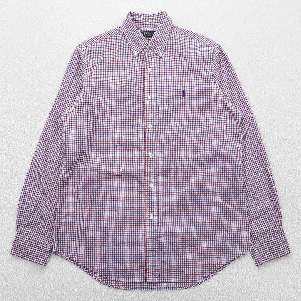Polo Ralph Lauren Button-Down Shirt M Plaid Tricolor Small Pony Embroidered Logo