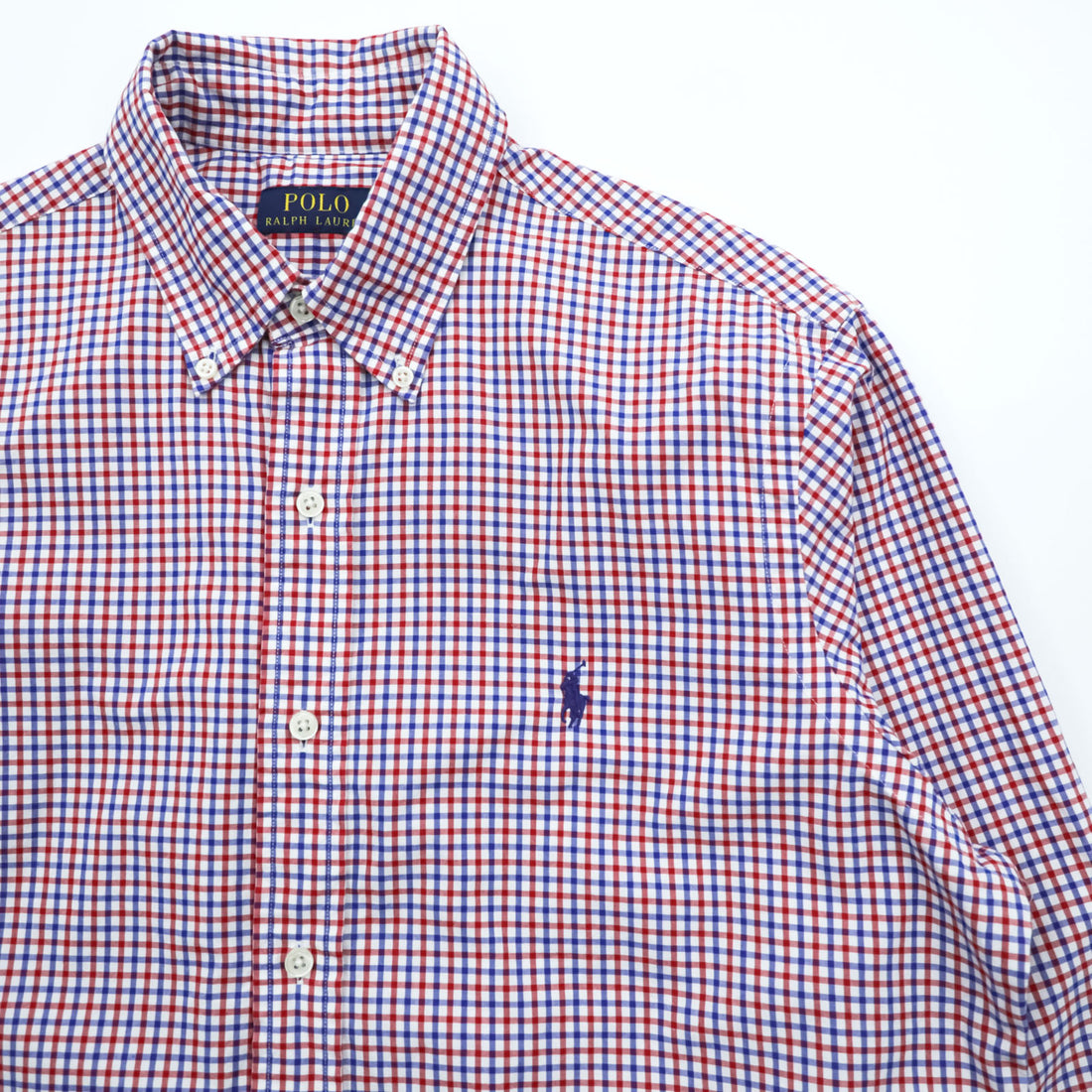 Polo Ralph Lauren Button-Down Shirt M Plaid Tricolor Small Pony Embroidered Logo