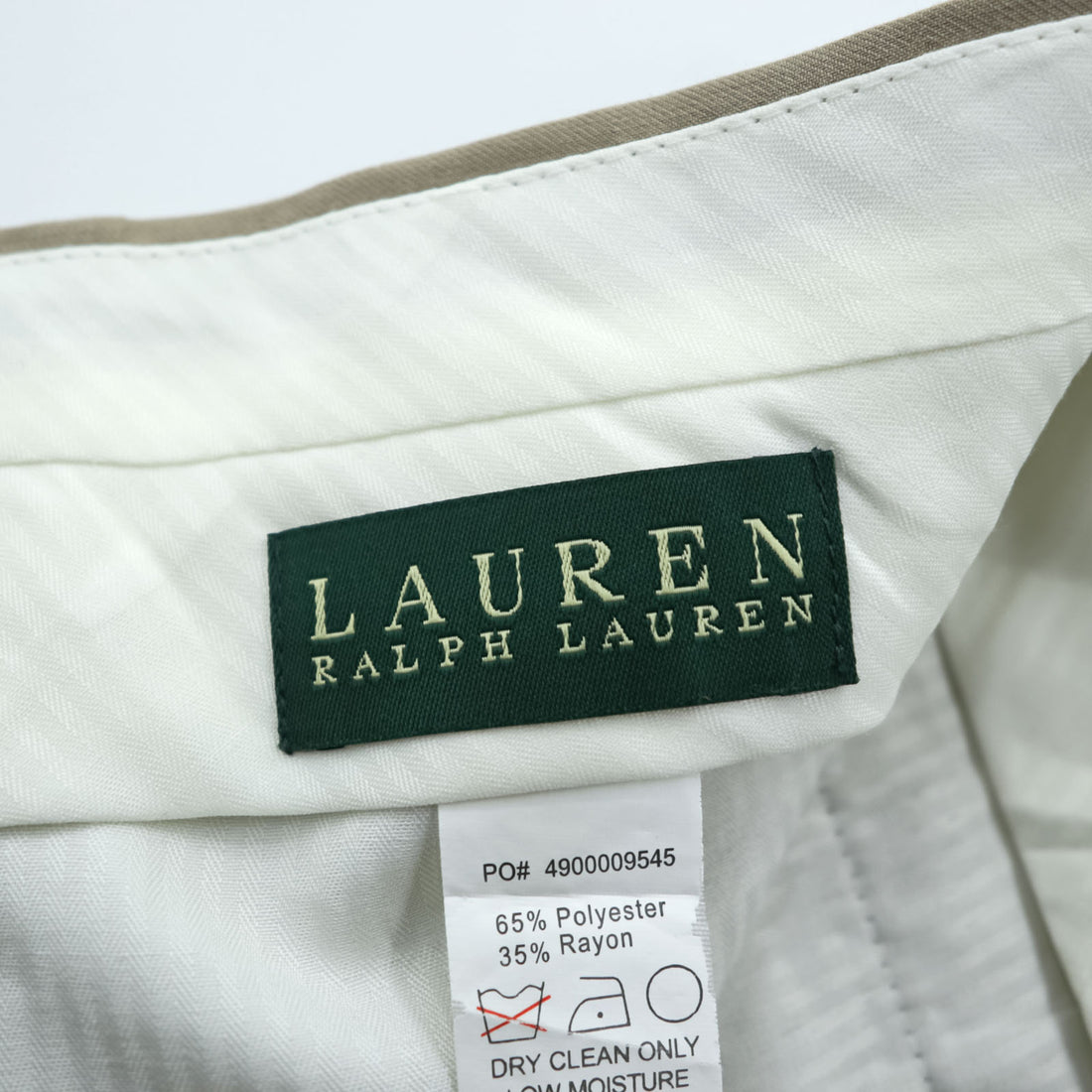 LAUREN RALPH LAUREN 90年代 2タック ワイド スラックス パンツ L ベージュ ダブルカフス